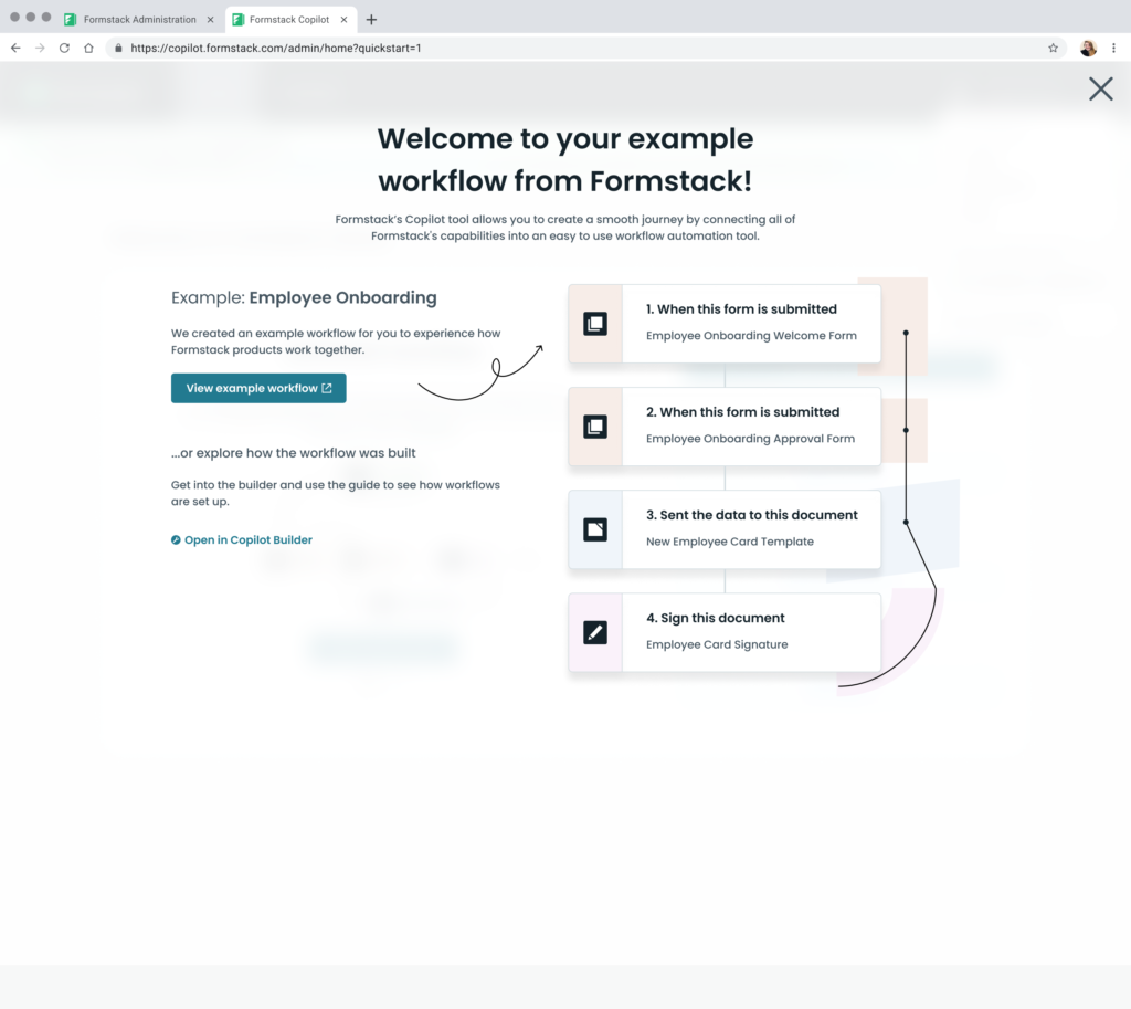 Quick Start modal